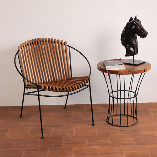 natural arm chair white rattan and wood material